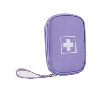 XUZAOJUN Portable Home Travel Medication Organizer Kit, Medical First Aid Kit, Large Capacity Empty Healthcare Pill Box Medication Organizer for Emergency, Home, Travel(Purple,3.9x1x5.9in)