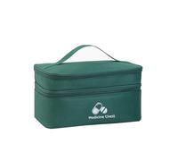 XUZAOJUN Portable Medicine Storage and Organizing Kit,Double-Layer Medical First Aid Kit,Home and Outdoor Emergency Organizer,Pill Organizer for Home,Camping,Car(Green,11x7.9x5.9in)