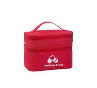 XUZAOJUN Portable Medicine Storage and Organizing Kit,Double-Layer Medical First Aid Kit,Home and Outdoor Emergency Organizer,Pill Organizer for Home,Camping,Car(Red,7.5x5.5x5.5in)