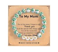 xuzhiyuan Boho MAMA Beaded Bracelet NANA Bowknot Ceramic Beads Gold Bead Bracelet Jewelry Gift for Mother's Day Mom Birthday, Adjustable, Metal, no gemstone