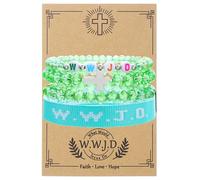 xuzhiyuan WWJD Beads Braided Bracelet Letter Matching Couples Protection Inspirational Religious Christian Gifts What Would Jesus Do Bracelets Friendship Bracelet Gift for Women Men, Adjustable, Nylon