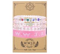 xuzhiyuan WWJD Beads Braided Bracelet Letter Matching Couples Protection Inspirational Religious Christian Gifts What Would Jesus Do Bracelets Friendship Bracelet Gift for Women Men, Adjustable, Nylon