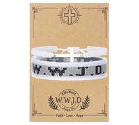 xuzhiyuan WWJD Beads Braided Bracelet Letter Matching Couples Protection Inspirational Religious Christian Gifts What Would Jesus Do Bracelets Friendship Bracelet Gift for Women Men, Adjustable, Nylon