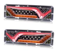 Xuzimaoyi 2pcs Turn Signal Brake Reverse Taillight LED Truck Tail Lights Rectangular Turn Signal Stop LED Trailer Tail Light for 12V Truck Trailer (style2) (V Pattern)