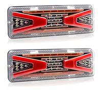 Xuzimaoyi 2pcs Turn Signal Brake Reverse Taillight LED Truck Tail Lights Rectangular Turn Signal Stop LED Trailer Tail Light for 12V Truck Trailer (X Pattern)