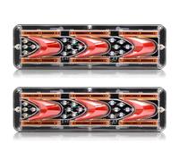 Xuzimaoyi 2pcs Turn Signal Brake Reverse Taillight LED Truck Tail Lights Rectangular Turn Signal Stop LED Trailer Tail Light for 12V Truck Trailer (C Pattern)