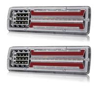 Xuzimaoyi 2pcs Turn Signal Brake Reverse Taillight LED Truck Tail Lights Rectangular Turn Signal Stop LED Trailer Tail Light for 12V Truck Trailer (I Pattern)