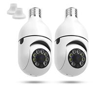 Xuzimaoyi Light Bulb Security Camera, Outdoor Wireless Camera 2.4G Hz Wifi Camera for Home Security with Spot Light, 355 Degree Panoramic, Motion Detection and Alarm (2 Pack Light Bulb)