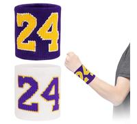 XUZOPIM 2 Sweatbands Wrist Children's Set Sweatbands Kobe 24 Basketball Anti Sweat Wrist Protection Football Children Sports Wristbands for Decoration Birthday Children Party Outdoor Activity