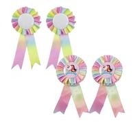 XUZOPIM 4 Pieces Hobby Horse, Rosettes For The Winners, Unicorn Pattern Ribbon For Horse Accessories Horse Accessories Hobby Horse Rosette Hobby Horse Accessories, Multi-Coloured