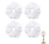 XUZOPIM Pack of 4 Drip Protection Communion Candles, White Tulle Communion Candles, Teardrop Catcher, Boy Beautiful Girl Wedding, Christening Candle, Candle Skirt Decoration for Communion Candles, Wax