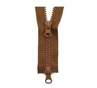 XUZWMAGZJ Invisible Zips,Nylon Zipper, 5# 80/90/100/120/150cm Double Sliders Plastic Resin Colorful Zipper for Clothes Garment Sewing Accessories Red,90cm(Brown,90cm)