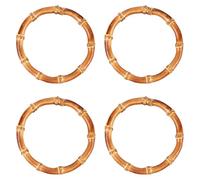 Xuzxinze 4Pcs Wooden Round Bamboo Bag Handle Replacements Handmade Bag Purse Making Handles for Handbag Crafting