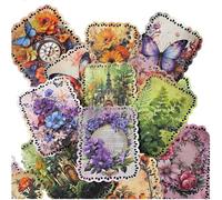 Xuzxinze 80 Sheets Floral Shape Scrapbook Paper, Vintage Decoupage Paper for Junk Journal Supplies, Aesthetic Decorative Paper