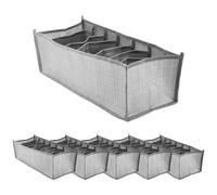 Xuzxinze Drawer Boxes 6 Pack Foldable Nonwoven Wardrobe Organiser Grid | Six-pack set helps you separate seasons or outfits; boxes are washable and fold compactly, making wardrobe refreshes quick.