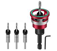 Xuzxinze for Woodworking Drill Bit Set 6-Piece Countersink Wood Drill Bits with Depth Stop for Countersinking