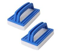 Xuzxinze Pool Scrub Brush 2 Pack Hand-Held Scrubbing Pads for Home Use | Great for home cleaning, kitchen and bath surfaces; blue and white pads deliver steady scrubbing power.
