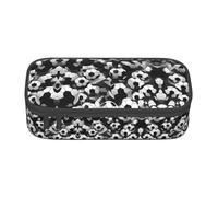 XVBCDFG Black and White Soccer Ball Pattern Print Pencil Case-Pencil Bag Artists' Pens,Pencils Marker Box Large Capacity Perfect Work Travel