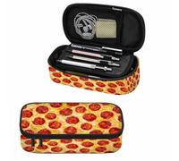 XVBCDFG Cheese Pizza Pencil Case Fantasy Delicious Food Circle Pencil Bag Pouch Box Organizer for College Student Teen Adults