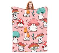 XVBCDFG Cute Mushroom Head Blanket Mushrooms Lover Gifts for Kids Adults Soft Warm Lightweight Cozy Kawaii Throw Blankets for Bed Living Room Sofa Couch Birthday Decor 50x60in