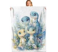 XVBCDFG Dinosaur Family Throw Blanket,40x50in,Soft,Lightweight Flannel,Cute Dinos Lush Floral Blankets - Gifts for Kids Girls Boys,for Couch Office Travel,Home Living Room Decor