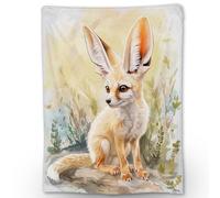 XVBCDFG Fennec Fox Blanket - Warm, Fluffy & Fuzzy Flannel Throw Blanket, Soft, Cozy & Lightweight for Couch, Bed, Travel & Outdoor Use, Ideal for Adults Kids Women Boys Girls 40×50 in