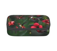 XVBCDFG Hummingbirds Red Flower Hibiscus Print Storage Bag for Business Office,Pencil Case,Pencil Pouch Pencil Bag Makeup Bag Cosmetic Bags