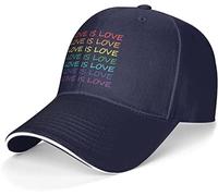 XVBCDFG Love is Love Gay Pride Baseball Cap Classic Adjustable Hat Navy