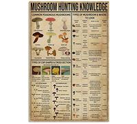 XVBCDFG Metal Sign Mushroom Hunting Knowledge Poster Gift for Beginner Tin Sign Bar Home Decoration New Year Sign The Best Gift for Parents So That Children Can Gain Knowledge in Daily Life 8X12 inch
