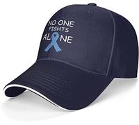 XVBCDFG Nobody Fights Alone Prostate Cancer Awareness Ribbon Baseball Cap Classic Adjustable Hat Navy