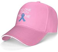 XVBCDFG Nobody Fights Alone Prostate Cancer Awareness Ribbon Baseball Cap Classic Adjustable Hat Pink