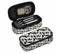 XVBCDFG Pandas Bamboo Pencil Holder Cute Wildlife Animal Big Capacity Pencil Case Multi-Purpose Makeup Pouch for Office College Adult Black White
