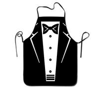 XVBCDFG Premium Aprons Tuxedo With Black Bow Tie Deluxe Aprons Personalized Printing Kitchen Apron