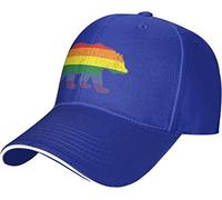 XVBCDFG Rainbow Pride Flag Gay Bear Adjustable Sandwich Bill Hat Baseball Cap Trucker Cap