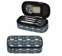 XVBCDFG Red Panda Pencil Case Moon Cloud Stars Night Blue Pencil Bag Pen Markers Pouch Holder Organizer for Office Clerks