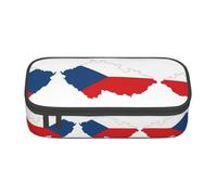 XVBCDFG The Czech Republic Flag Map Print Pencil Case-Pencil Bag Artists' Pens,Pencils Marker Box Large Capacity Perfect Work Travel