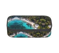 XVBCDFG White Beach Print Pencil Case-Pencil Bag Artists' Pens,Pencils Marker Box Large Capacity Perfect Work Travel