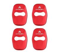 XVBFSC 4pcs Car Door Latch Protective Cover for Citroen C1 II 2015-2022, Car Door Lock Protector Anti-Corrosion Anti and Vibration,Red