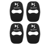 XVBFSC 4pcs Car Door Latch Protective Cover for DS 3 Crossback DS7 DS4 DS3 DS Spirit, Car Door Lock Protector Anti-Corrosion Anti and Vibration,Bla-ck