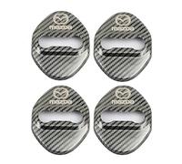 XVBFSC 4pcs Car Door Latch Protective Cover for Mazda 2 3 6 CX-3 CX-30 CX-5 CX-50 CX-60 CX-7 CX-8 CX-9 MX-5 MX-30, Car Door Lock Protector Anti-Corrosion Anti and Vibration,Carbon Fiber 1