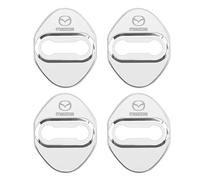 XVBFSC 4pcs Car Door Latch Protective Cover for Mazda 2 3 6 CX-3 CX-30 CX-5 CX-50 CX-60 CX-7 CX-8 CX-9 MX-5 MX-30, Car Door Lock Protector Anti-Corrosion Anti and Vibration,Silver 1