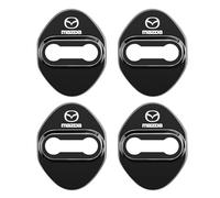 XVBFSC 4pcs Car Door Latch Protective Cover for Mazda 2 3 6 CX-3 CX-30 CX-5 CX-50 CX-60 CX-7 CX-8 CX-9 MX-5 MX-30, Car Door Lock Protector Anti-Corrosion Anti and Vibration,Bla-ck 1