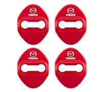 XVBFSC 4pcs Car Door Latch Protective Cover for Mazda 2 3 6 CX-3 CX-30 CX-5 CX-50 CX-60 CX-7 CX-8 CX-9 MX-5 MX-30, Car Door Lock Protector Anti-Corrosion Anti and Vibration,Red 1