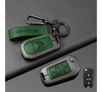 XVBFSC Car Key Holder for Citroen C4 SpaceTourer 2018-, Car Fob Protector Portable Fashionable Key Card Wallet Holder Keychain Wallet,Green 2