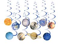 Xvbhaq 10PCS Solar System Hanging Swirl (10 Planets, 10 Swirls), Decorations for Outer Space Themed Party, Birthday, Star Streamers for Kids, Boys, Girls, Decor for Galaxy Room