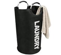 Xvbhaq 90L Laundry Basket Collapsible, Foldable Washing Bin，Freestanding Tall Hamper with Padded Handles, Collapsible Clothes Bag (black)