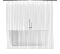 Xvbhaq Shower Curtain, Clear, PEVA, See Through, Bathroom Curtain Liners,Heavy Duty, Mould Proof & Waterproof, 180x180CM（71x71 in）