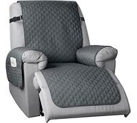 XVBVS One piece Recliner Chair Cover Quilted Recliner Slipcover Non-Slip Recliner Couch Covers with Elastic Strap and Non Slip Backing for Living Room (Color : Dark Grey, Size : 25" Recliner)