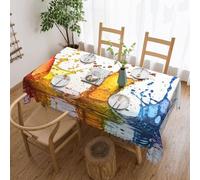 XVFLOREG Delicious Fruit Juice (2) Premium Rectangular Tablecloth-Waterproof, Soft, Easy to Clean and Durable for Indoor and Outdoor Use