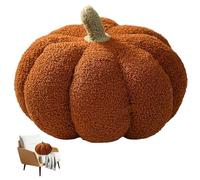 XVHOAB 1PC Pumpkin Pillow 9" 3D Simulated Plush Pumpkin Throw Pillow Soft Cute Fall Decor for Bedroom Thanksgiving Halloween Sofa Couch, Brown